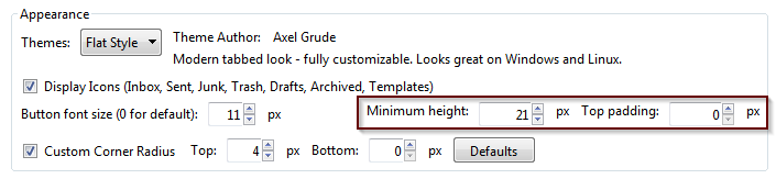 new button height settings