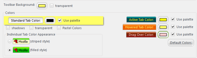 palette override
